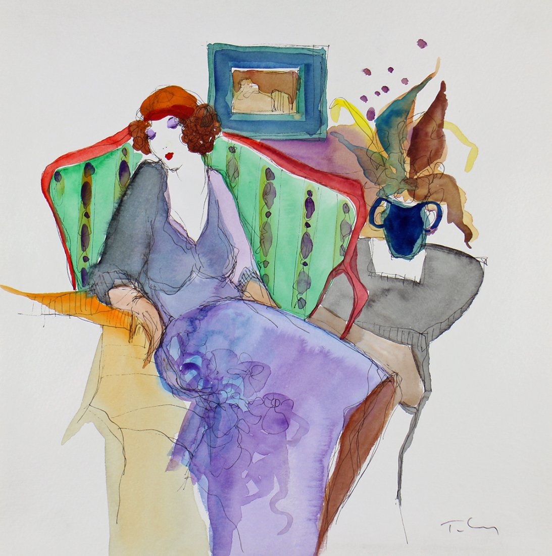 ITZCHAK TARKAY WATERCOLOR PAINTING (1 of 3)