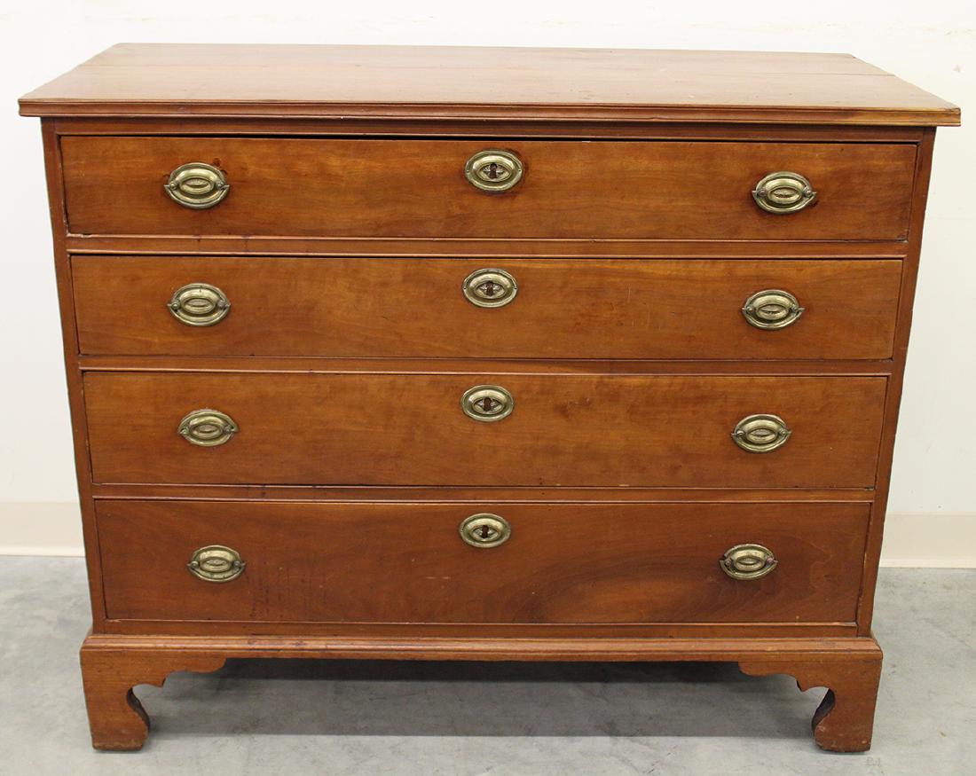 18th C EARLY AMERICAN CHERRY CHEST (1 of 4)