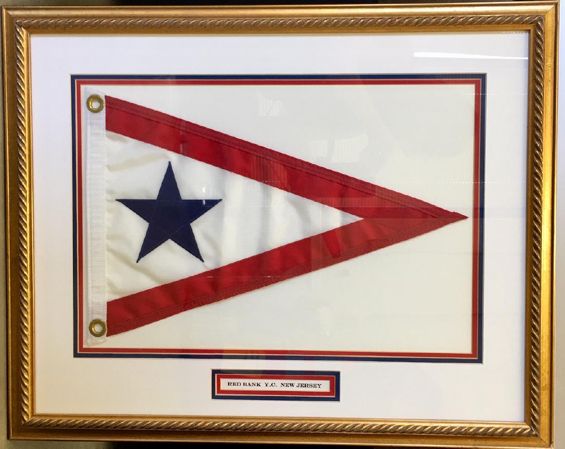 RED BANK YACHT CLUB OF NEW JERSEY FRAMED BURGEE (1 of 1)
