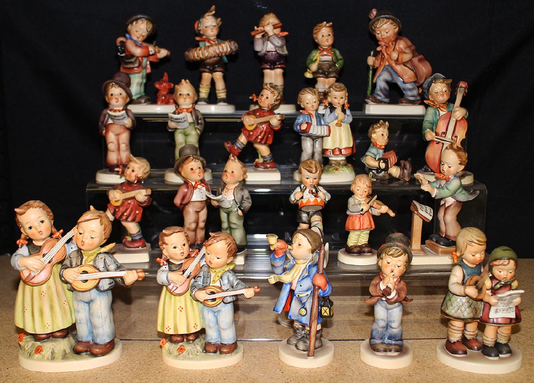(21) HUMMEL FIGURINES: Collection of (21) musician & singer Goebel Hummel figurines.