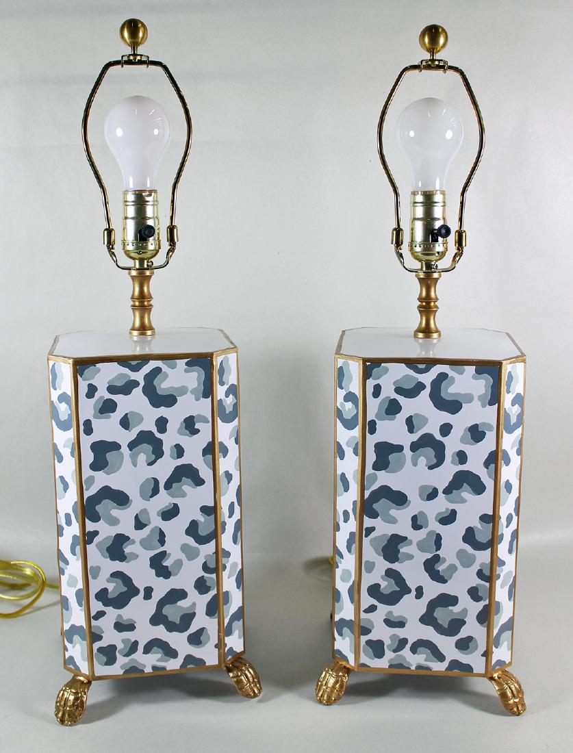 (2) DANA GIBSON LEOPARD LAMPS (1 of 3)
