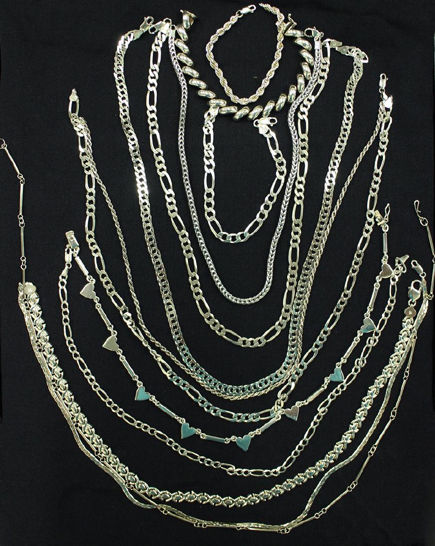 STERLING SILVER NECKLACES & BRACELETS (1 of 2)