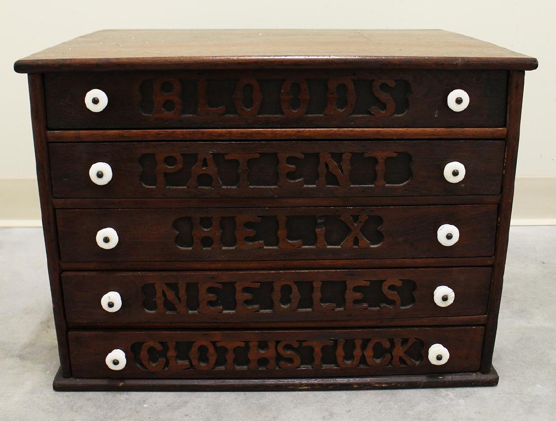 BLOOD'S PATENT CLOTH STUCK HELIX NEEDLE CABINET (1 of 2)