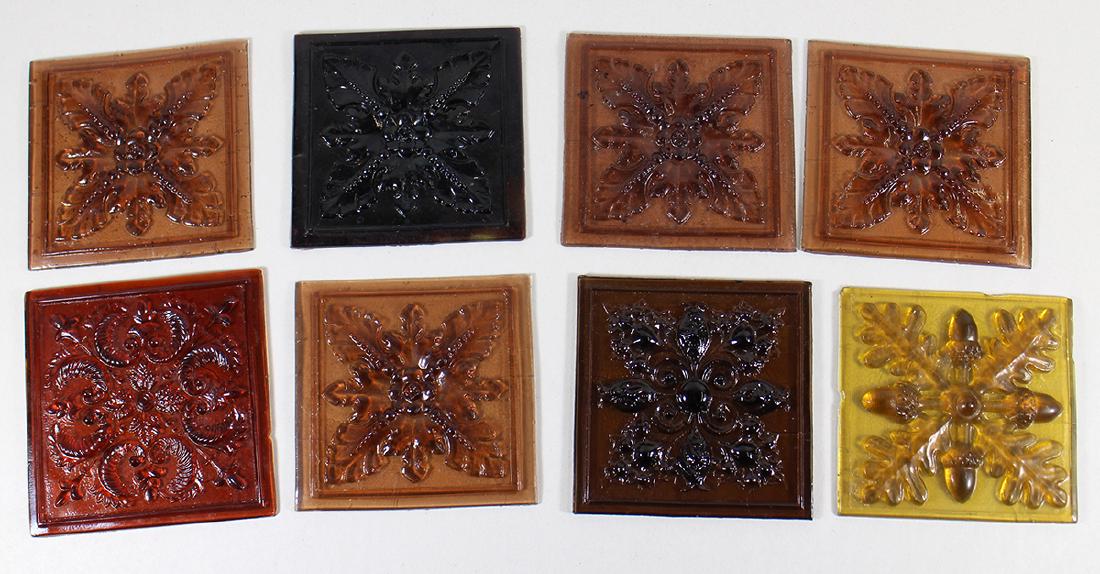 (8) COLORED GLASS TILES - PULLMAN TRAIN CARS (1 of 5)