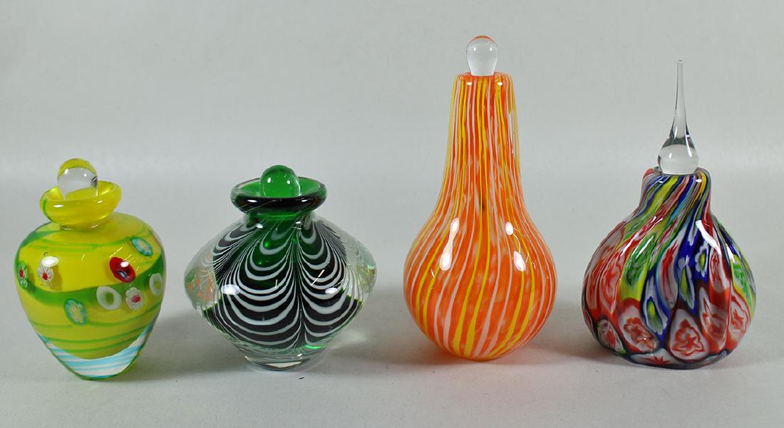 (4) ART GLASS PERFUME BOTTLES (1 of 1)