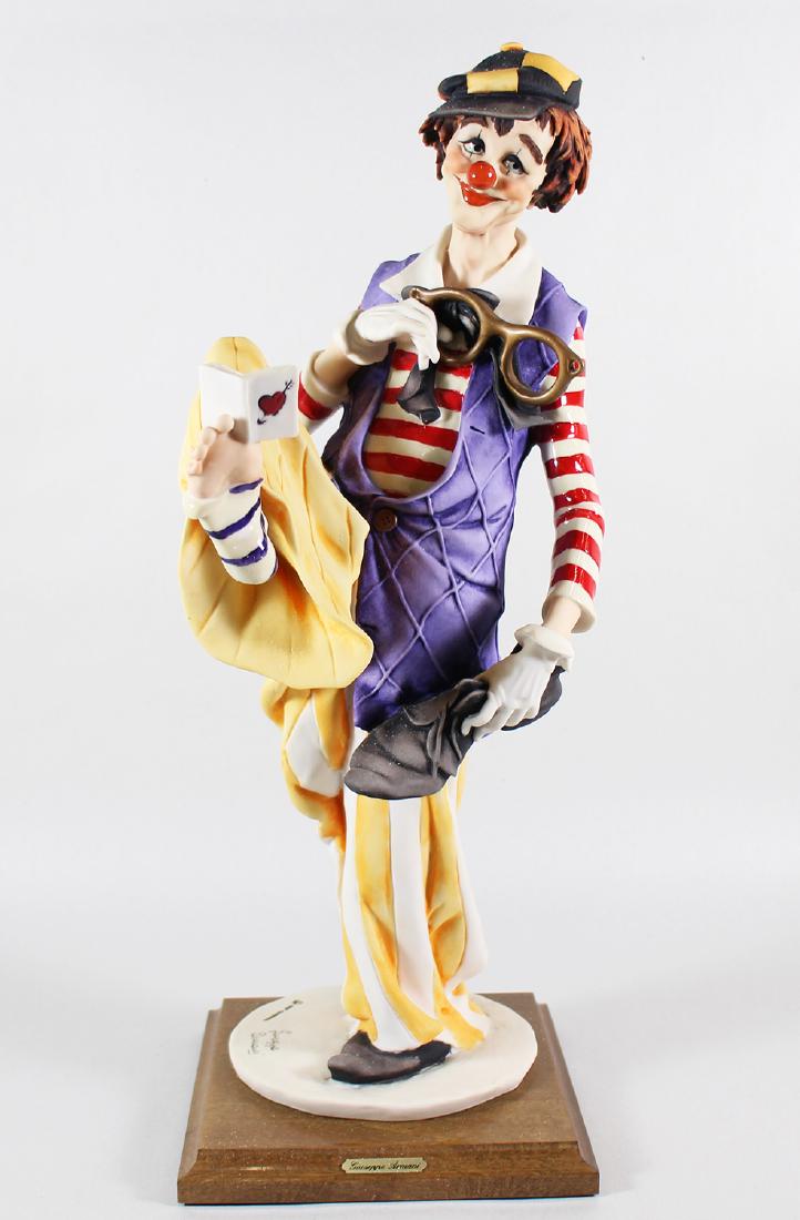 GIUSEPPE ARMANI FIGURINE THE LEARNED CLOWN: Giuseppe Armani figurine The Learned Clown # 398. Includes original box. 18" tall.