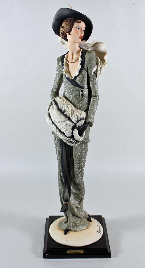 GIUSEPPE ARMANI LADY WITH MUFF FIGURINE: Giuseppe Armani Lady with Muff figurine # 388C 388 C. Measures 19" tall. Numbered 791/5000. Includes original box.