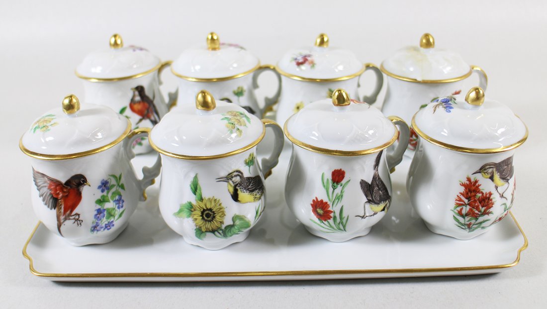 LIMOGES POTS DE CREME W/ TRAY (1 of 3)