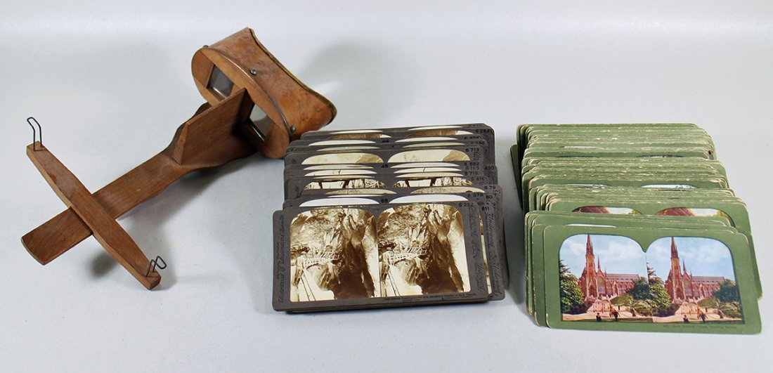 ANTIQUE STEREOSCOPE WITH SLIDES (1 of 3)