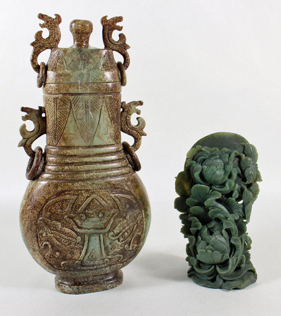 (2) CHINESE STONE CARVINGS (1 of 2)