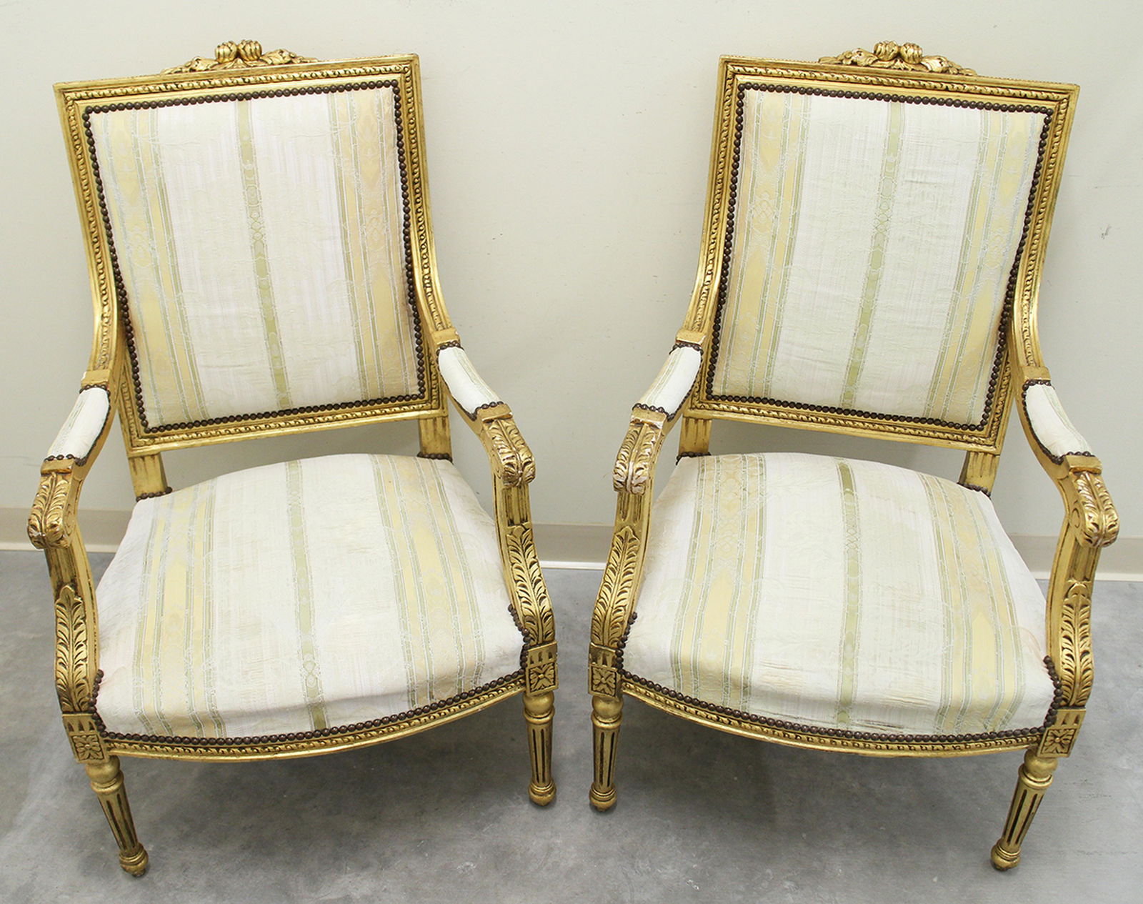 (2) FINE LOUIS XVI STYLE ARMCHAIRS (1 of 4)