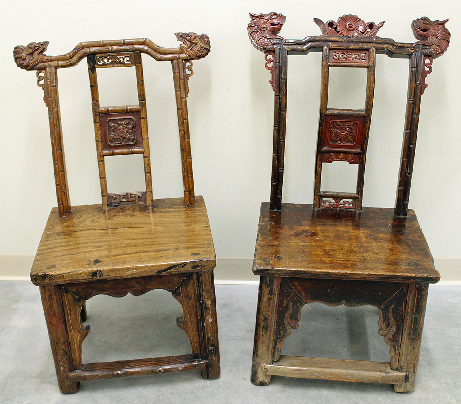 (2) CHINESE WOOD CHAIRS (1 of 4)