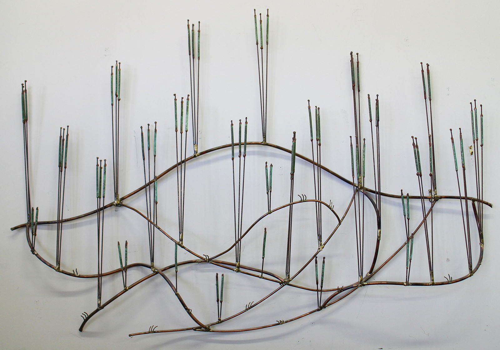 MID CENTURY CATTAIL WALL ART SCULPTURE (1 of 2)