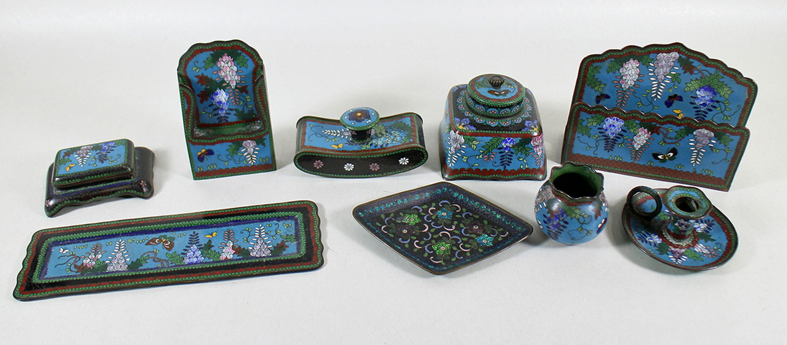 ANTIQUE CLOISONNE DESK SET (1 of 3)