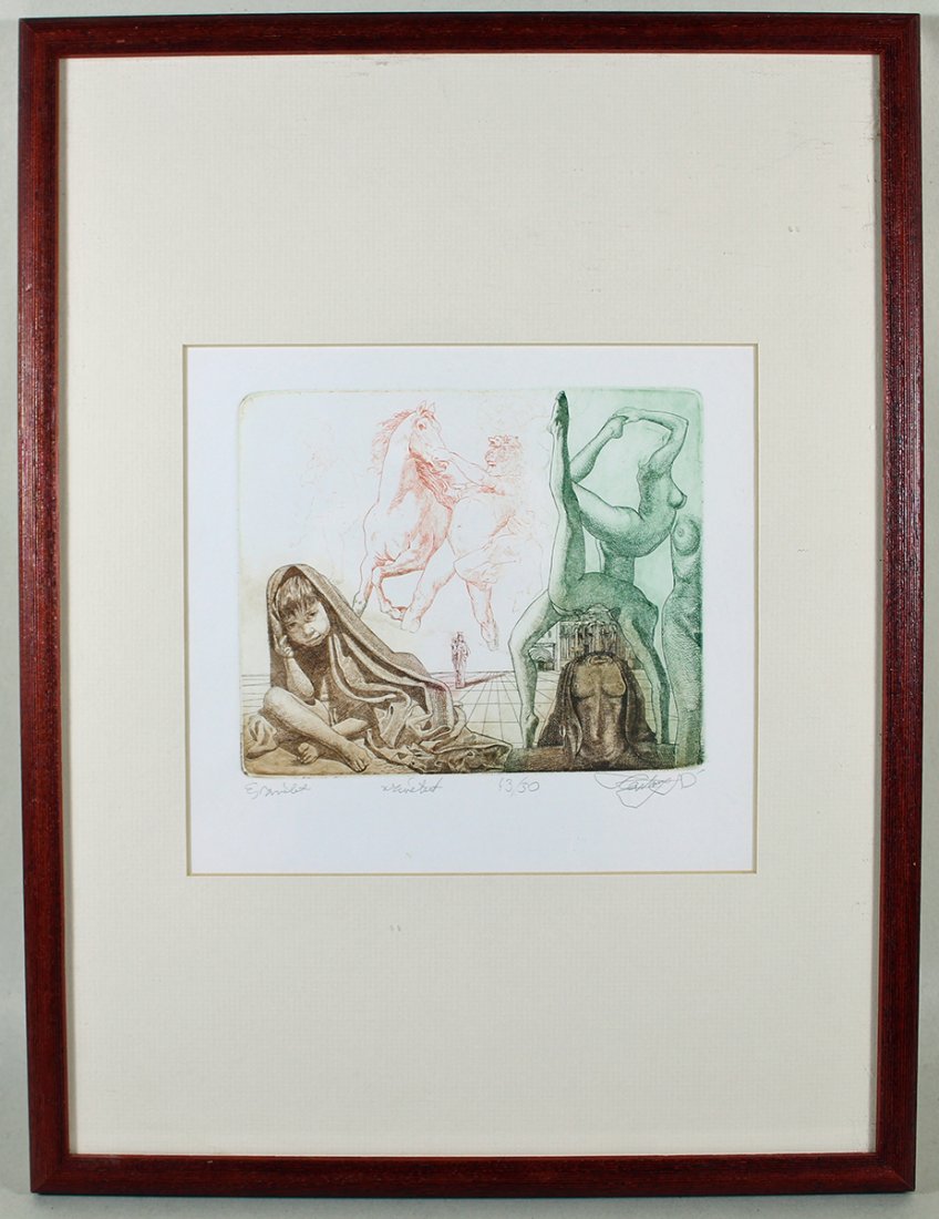 SURREALIST PENCIL SIGNED ETCHING (1 of 3)
