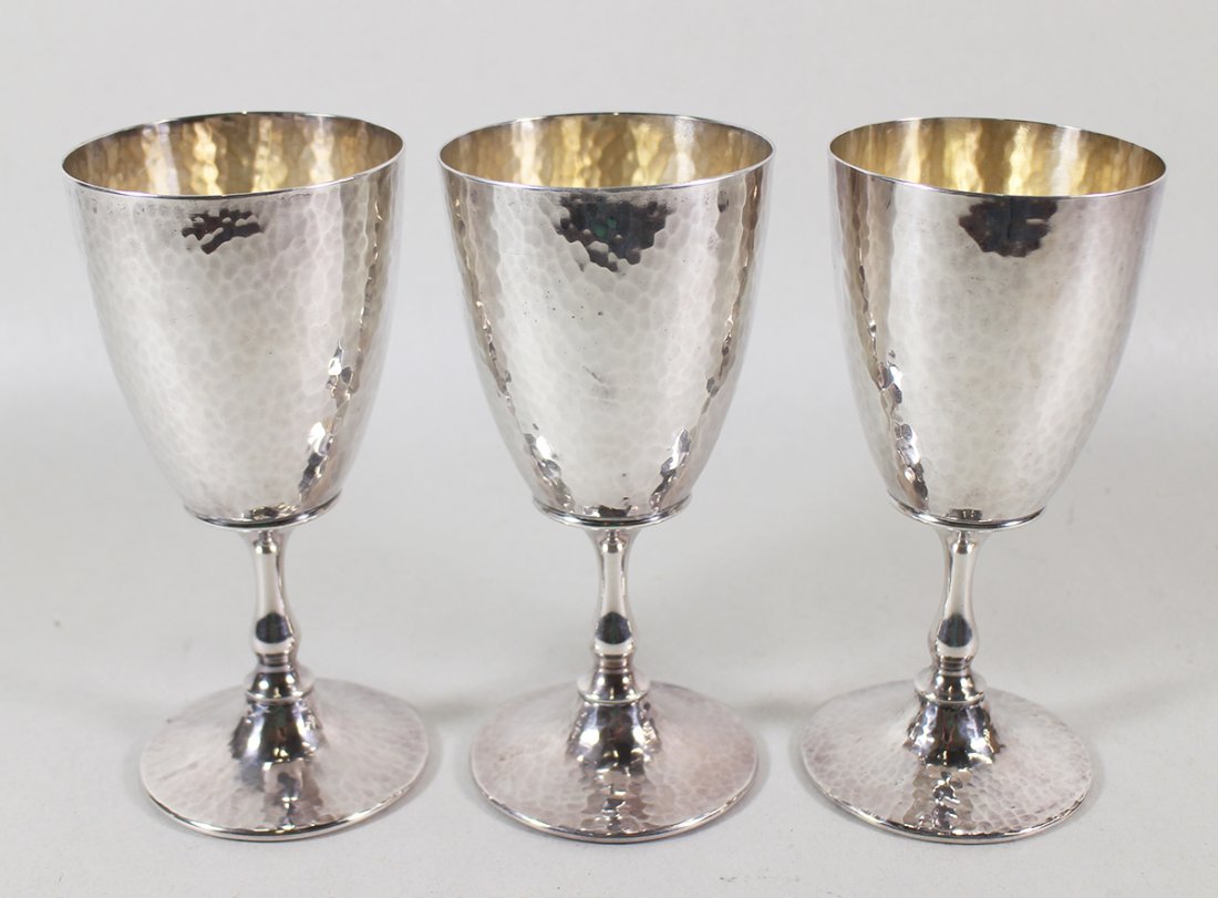 (3) HAMMERED SILVERPLATE GOBLETS (1 of 2)