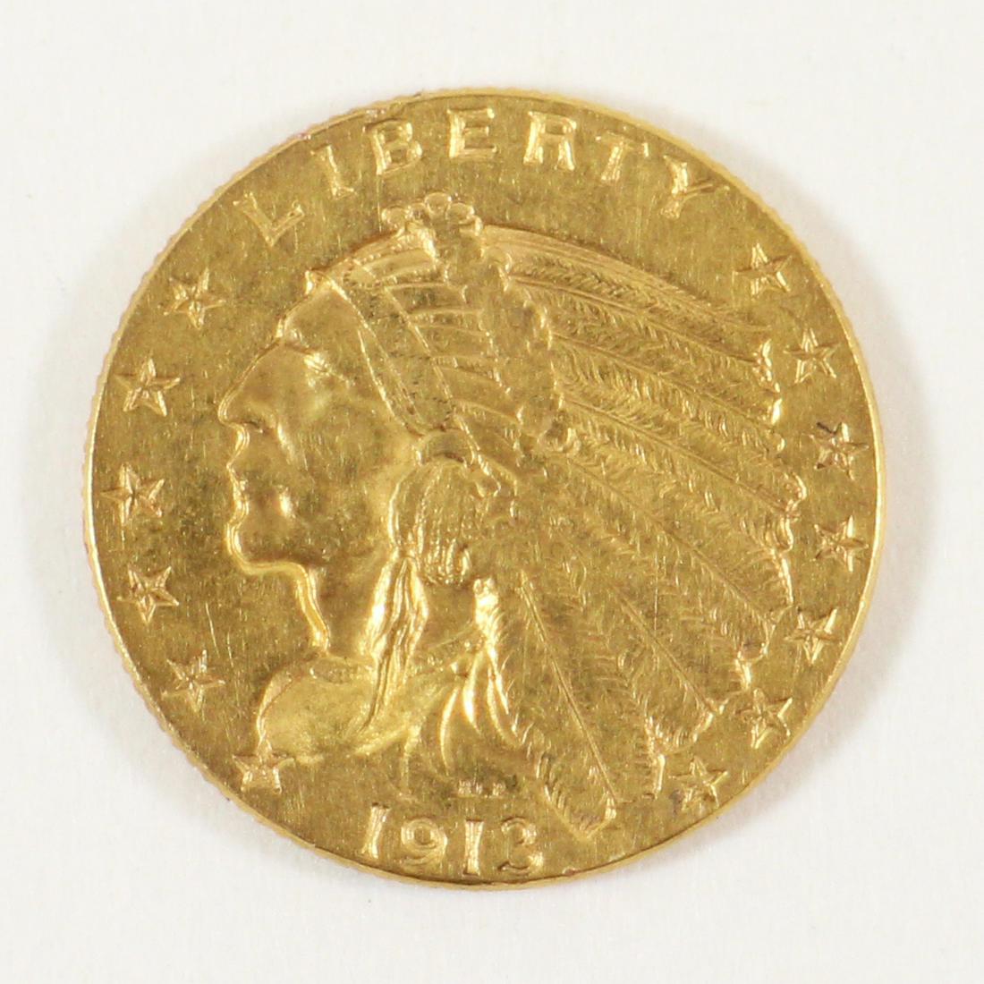1913 $2.50 GOLD INDIAN HEAD COIN (1 of 2)