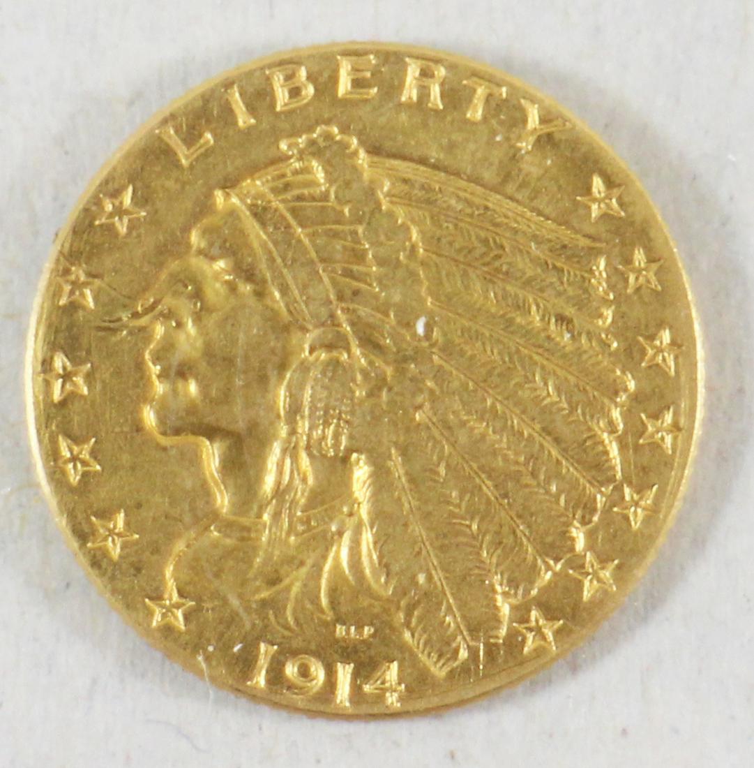 1914 $2.50 GOLD INDIAN HEAD COIN (1 of 2)