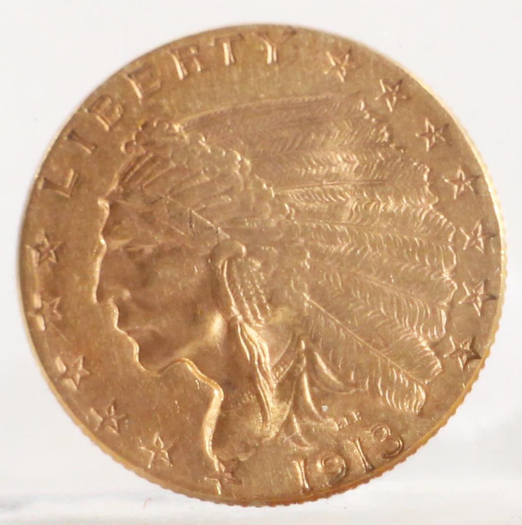 1913 $2.50 GOLD INDIAN HEAD COIN (1 of 2)