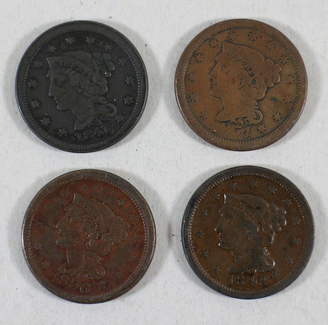 (4) LARGE CENT COINS (1 of 2)