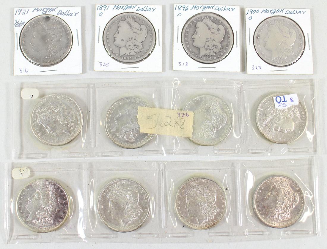 (12) MORGAN SILVER DOLLAR COINS (1 of 4)