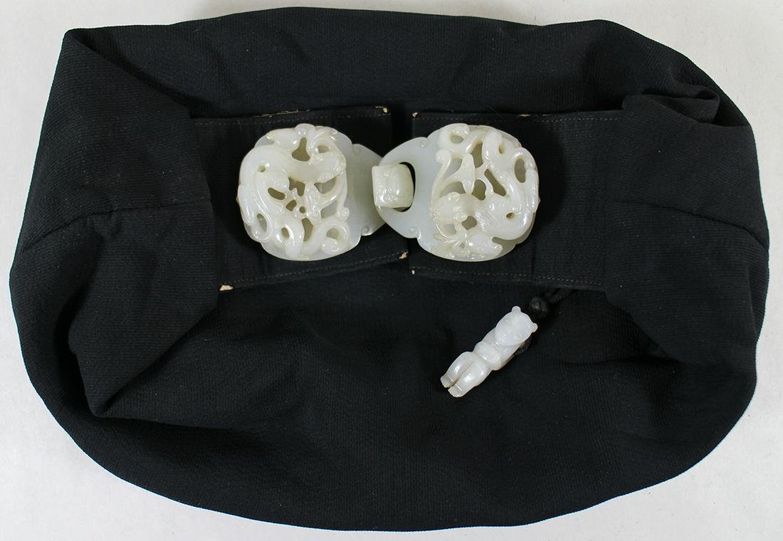 3 PIECE CHINESE JADE SASH BUCKLE HOOK SET (1 of 7)