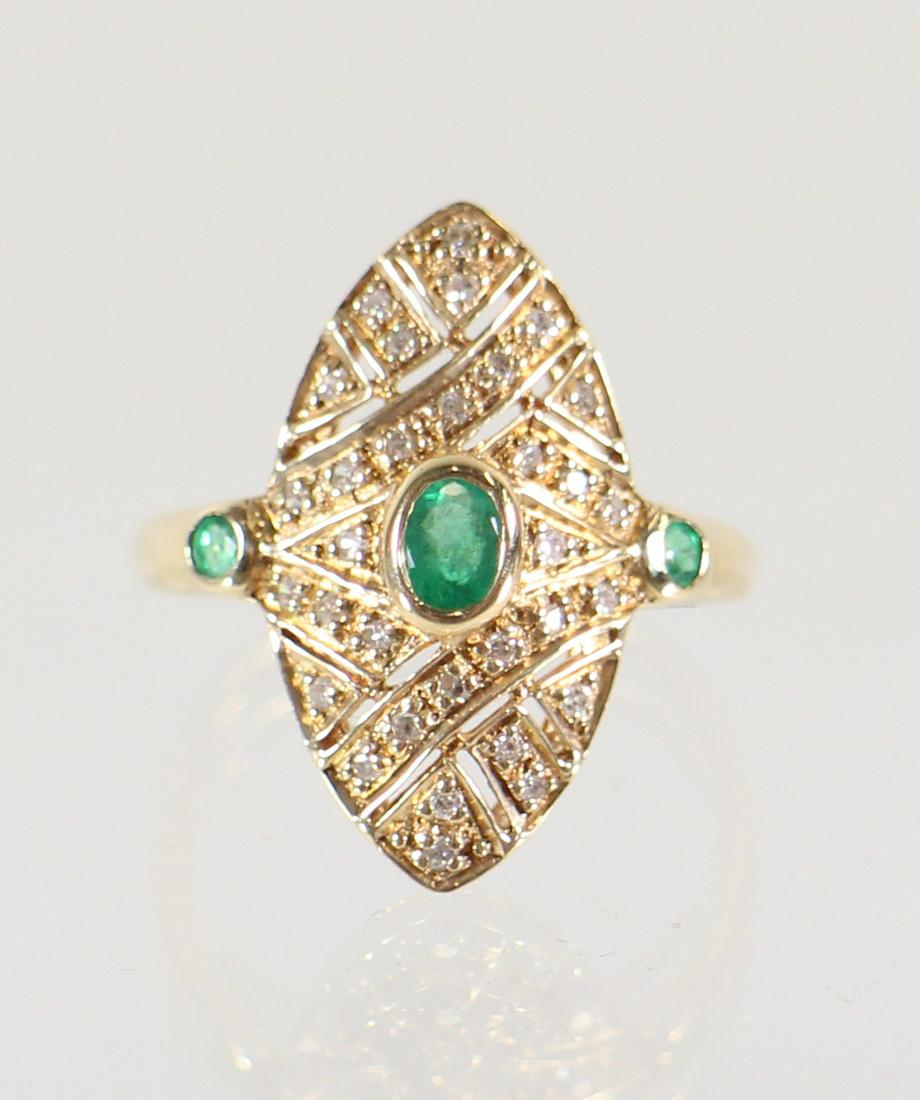 10K EMERALD & DIAMOND RING (1 of 3)