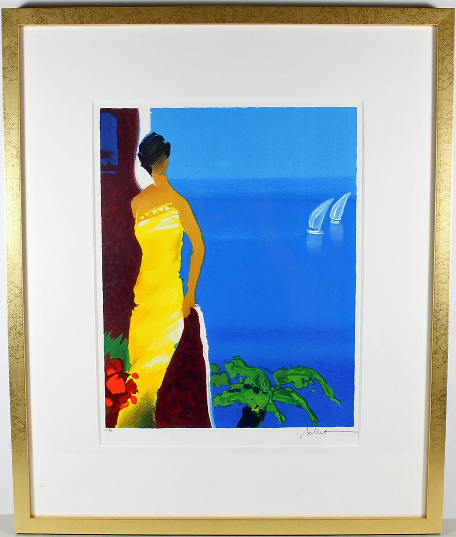 EMILE BELLET "CALNE BLUE" EA LITHOGRAPH (1 of 2)