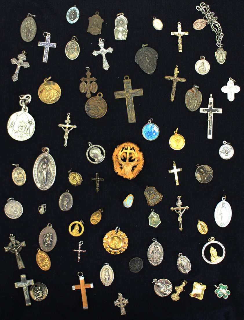 Vintage Religious Medals & Crucifix Crosses