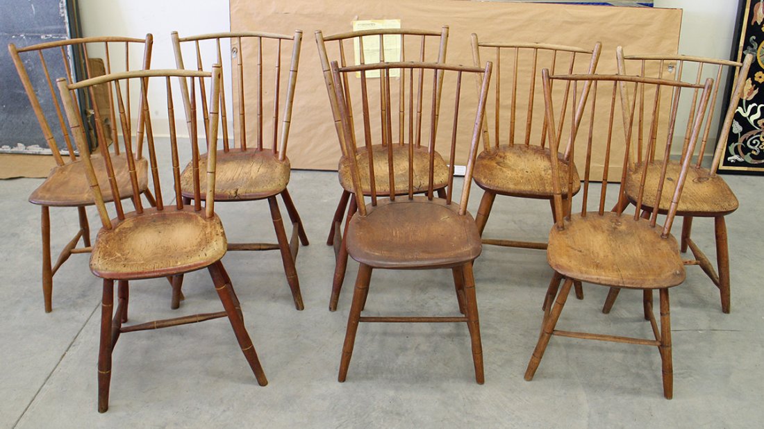 (8) 19TH CENTURY ROD BACK CHAIRS (1 of 3)