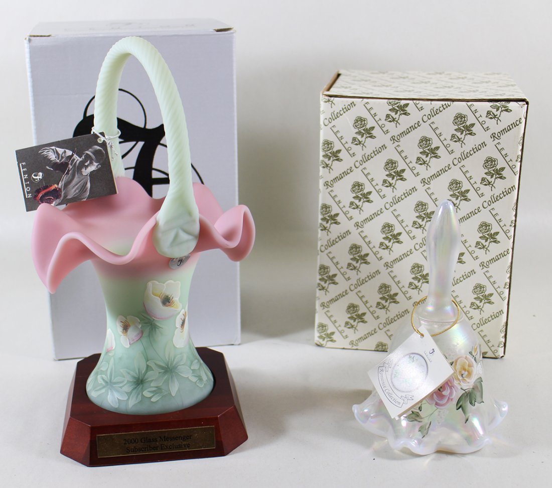 FENTON GLASS BELL & BASKET (1 of 2)