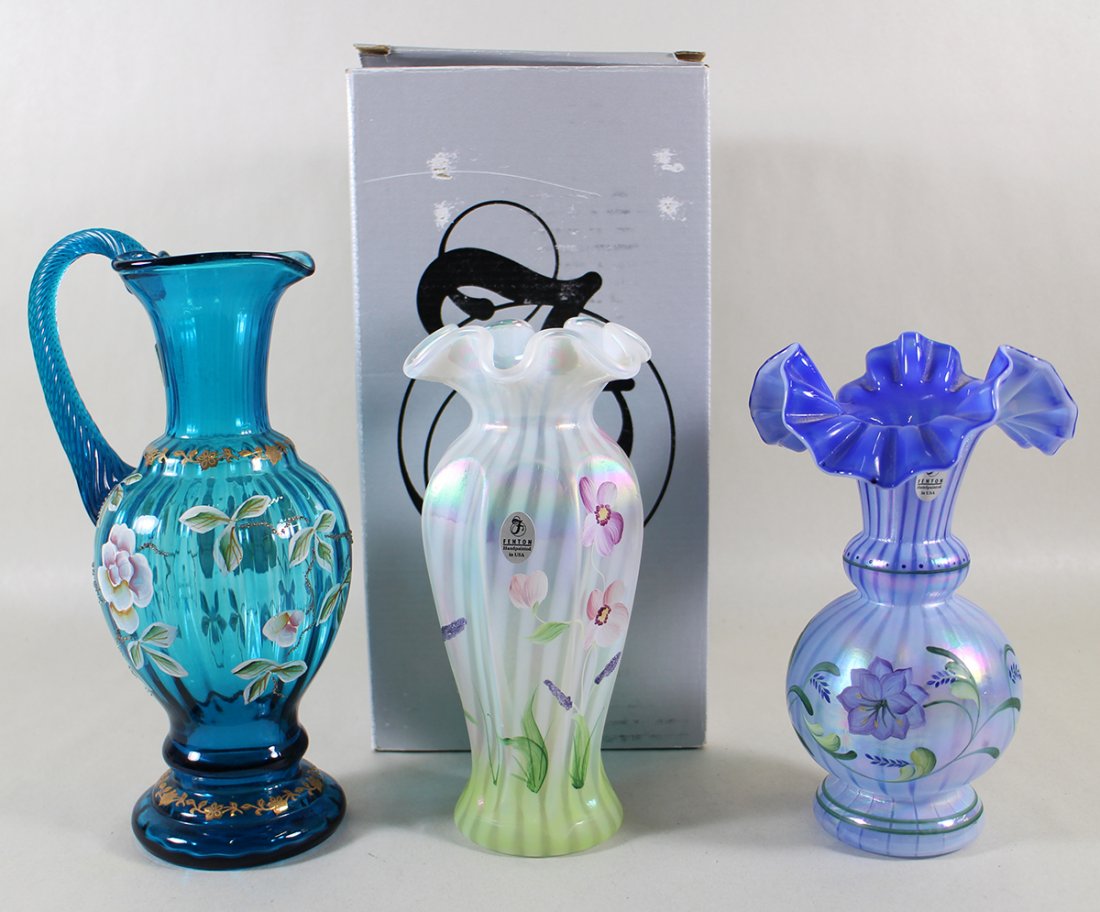 (2) FENTON VASES AND EWER (1 of 2)