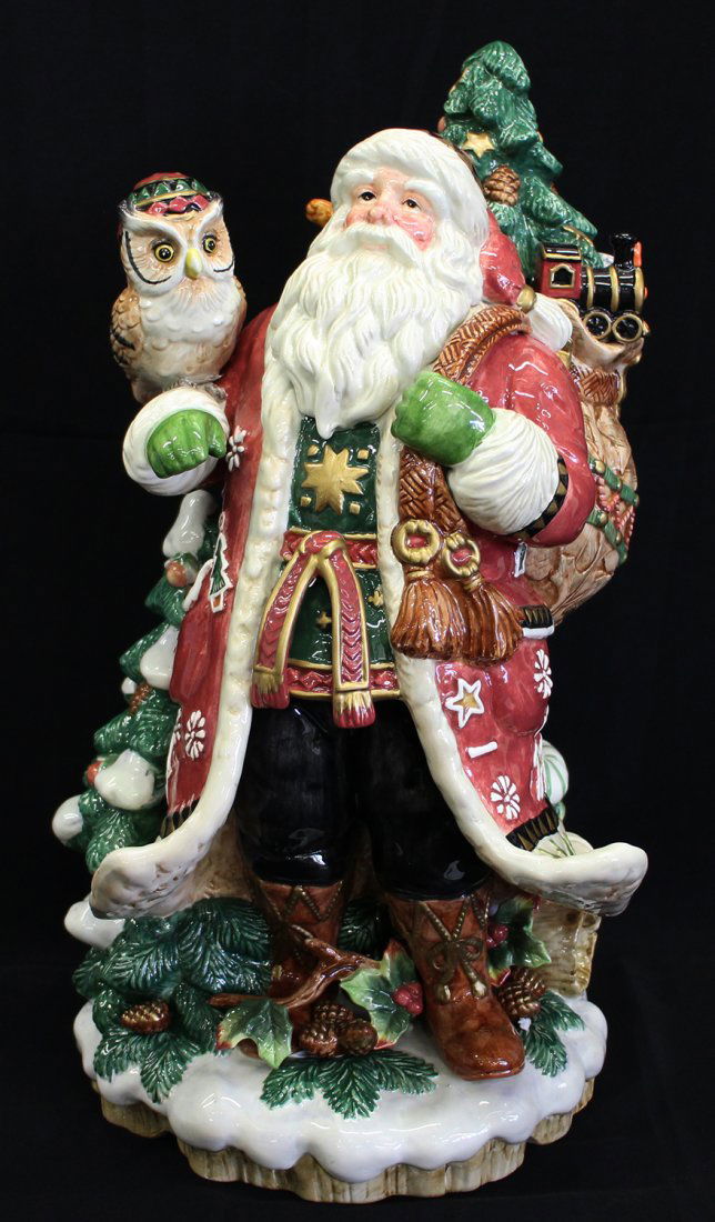 FITZ & FLOYD LODGE SANTA WITH BOX (1 of 3)