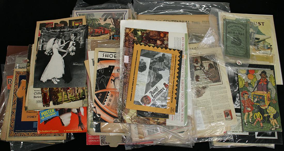 ASSORTED ANTQUE & VINTAGE EPHEMERA: Collection of assorted ephemera to include Black Americana, Song Music Sheets and much more.