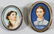 (2) MINIATURE PAINTED PORTRAIT BROOCH PENDANTS