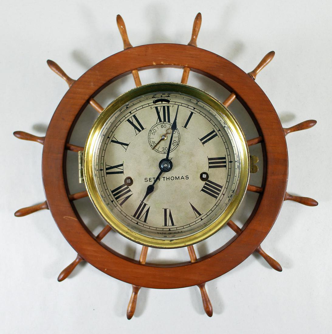 SETH THOMAS SHIP'S WHEEL CLOCK (1 of 3)