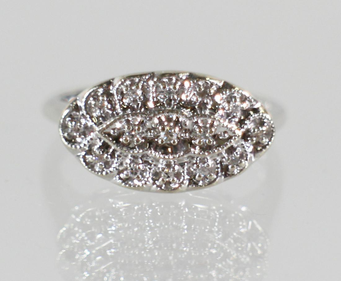 14K ART DECO DIAMOND CLUSTER RING (1 of 2)
