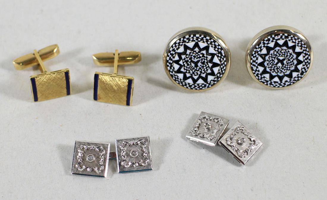 MOSAIC & 18K GOLD CUFFLINKS (1 of 1)
