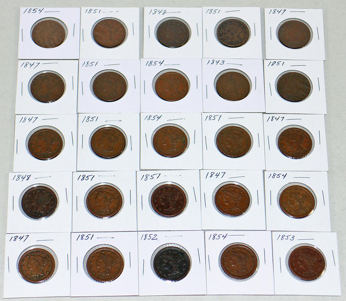 (25) LARGE CENT COINS (1 of 3)