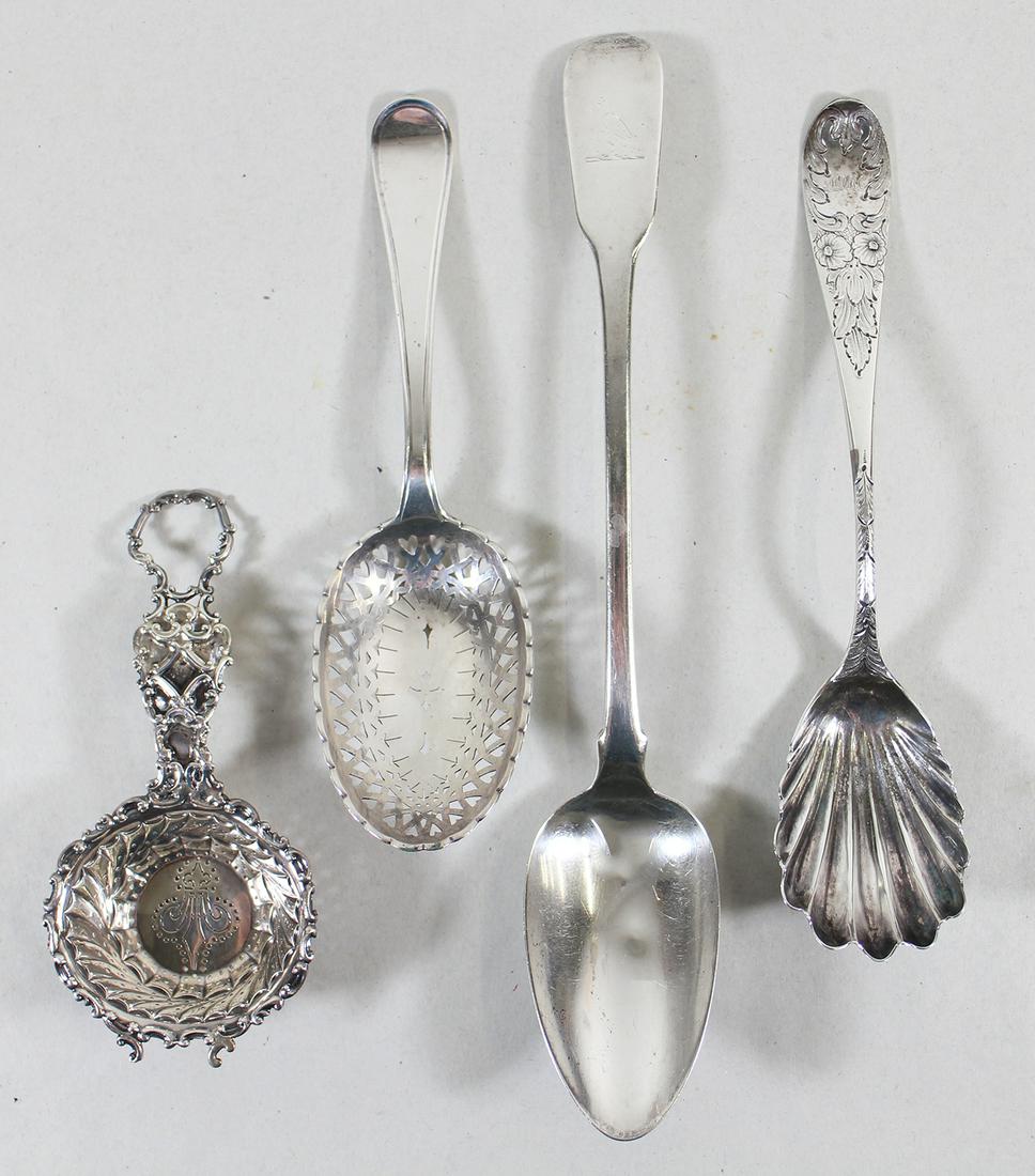 19TH CENTURY STERLING SILVER SERVING SPOONS (1 of 7)