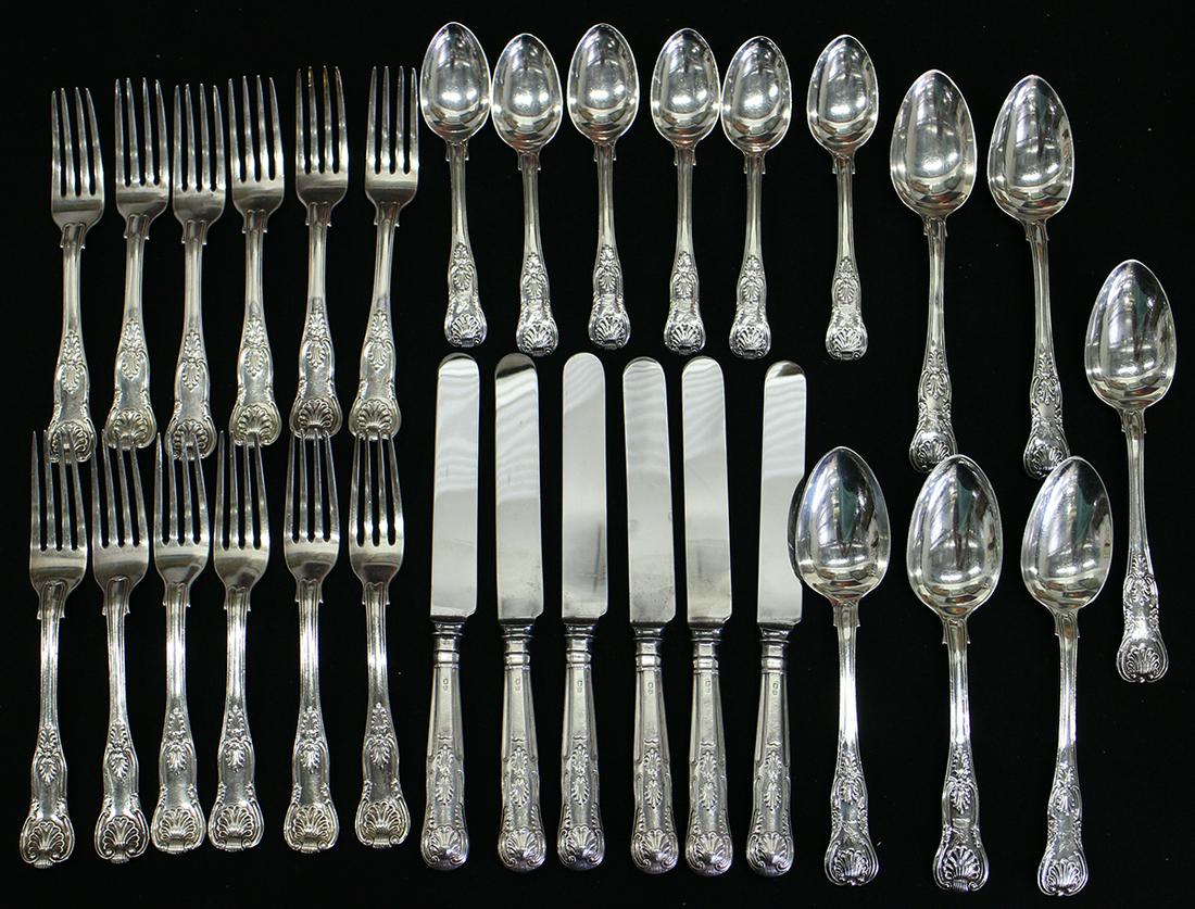 GEORGE IV STERLING SILVER FLATWARE - SERVICE FOR 6 (1 of 7)