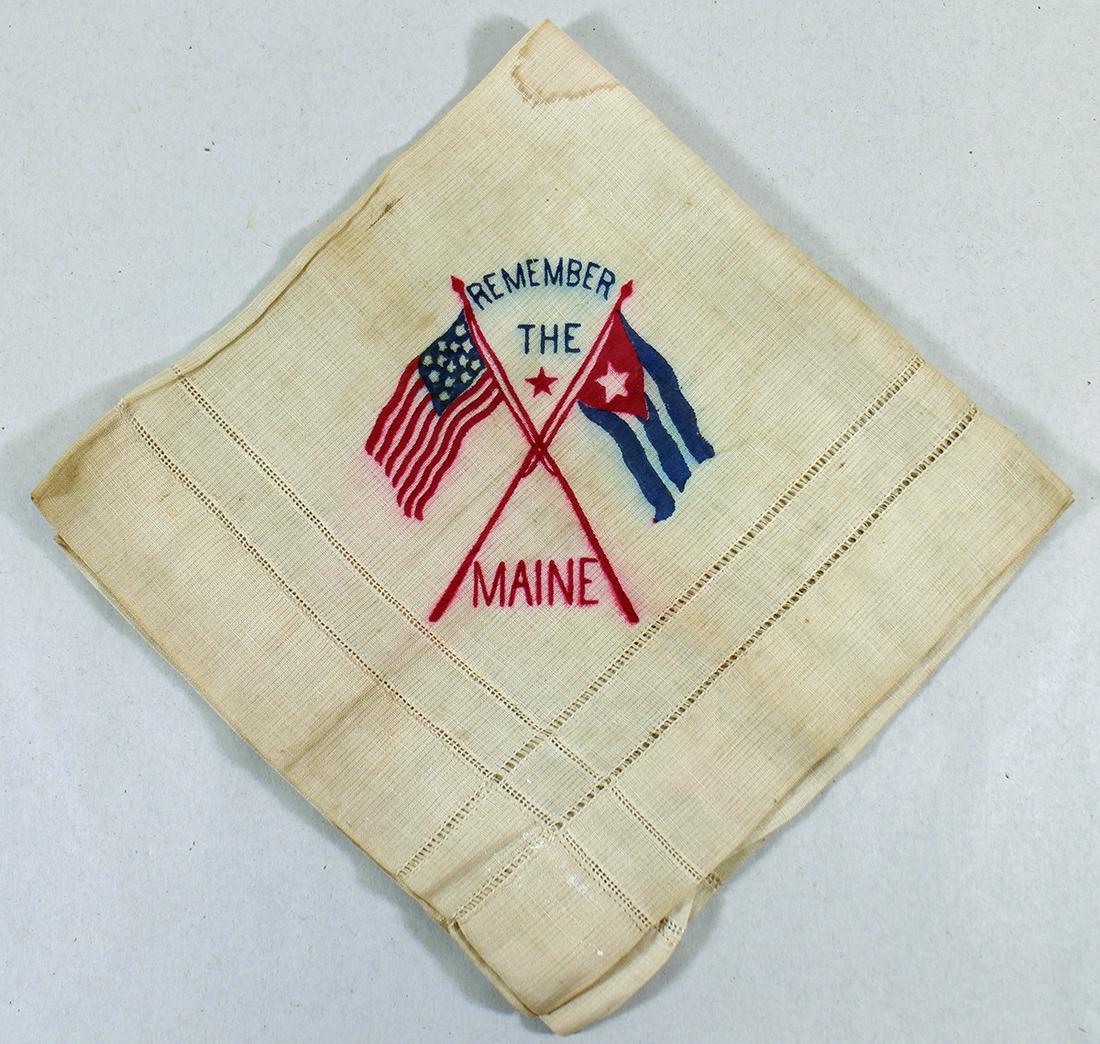 REMEMBER THE MAINE HANDKERCHIEF TEXTILE (1 of 2)