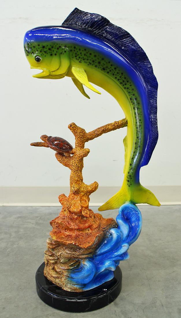 JAY WILLIAMS BRONZE DOLPHIN & TURTLE SCULPTURE (1 of 3)