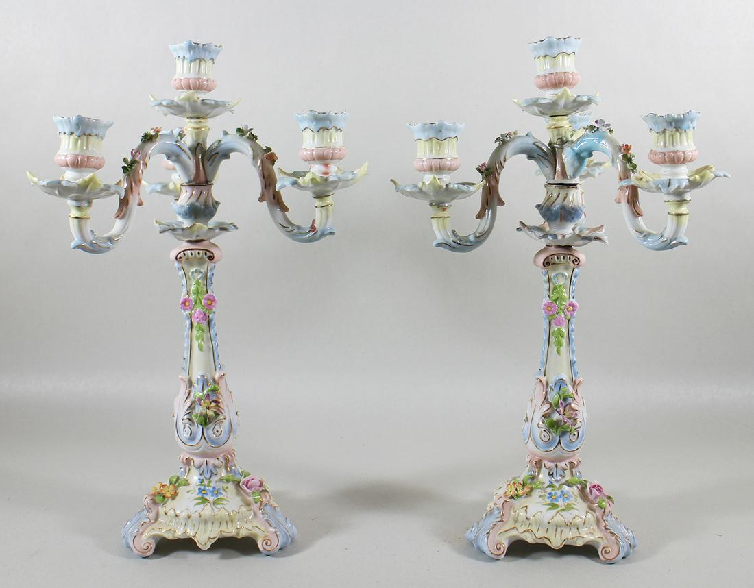 (2) GERMAN RUDOLSTADT PORCELAIN CANDELABRAS (1 of 3)