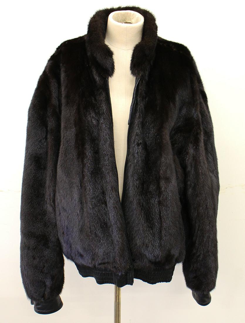 SHEARED NUTRIA LEATHER REVERSIBLE BOMBER JACKET (1 of 5)