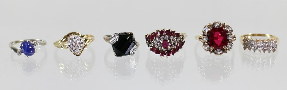 (6) VINTAGE 10K GEMSTONE & DIAMOND RINGS (1 of 4)