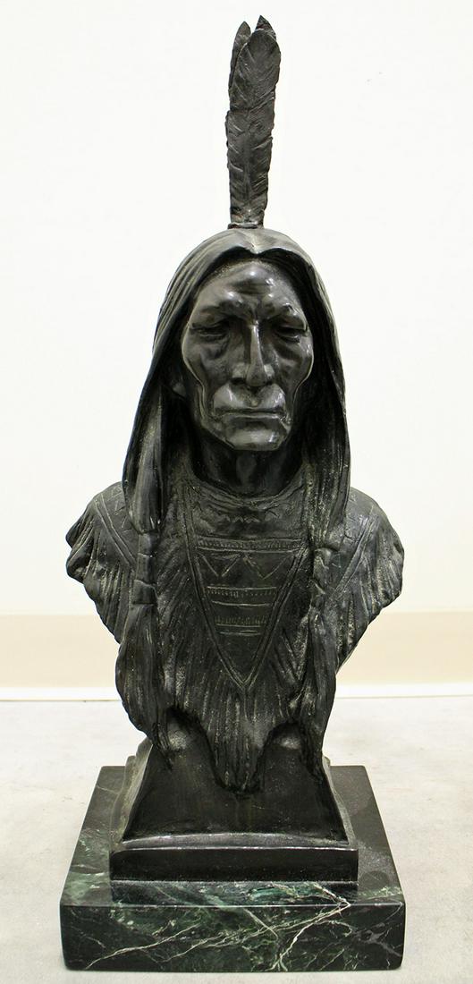 MAX BACHMANN INDIAN BRONZE BUST (1 of 3)