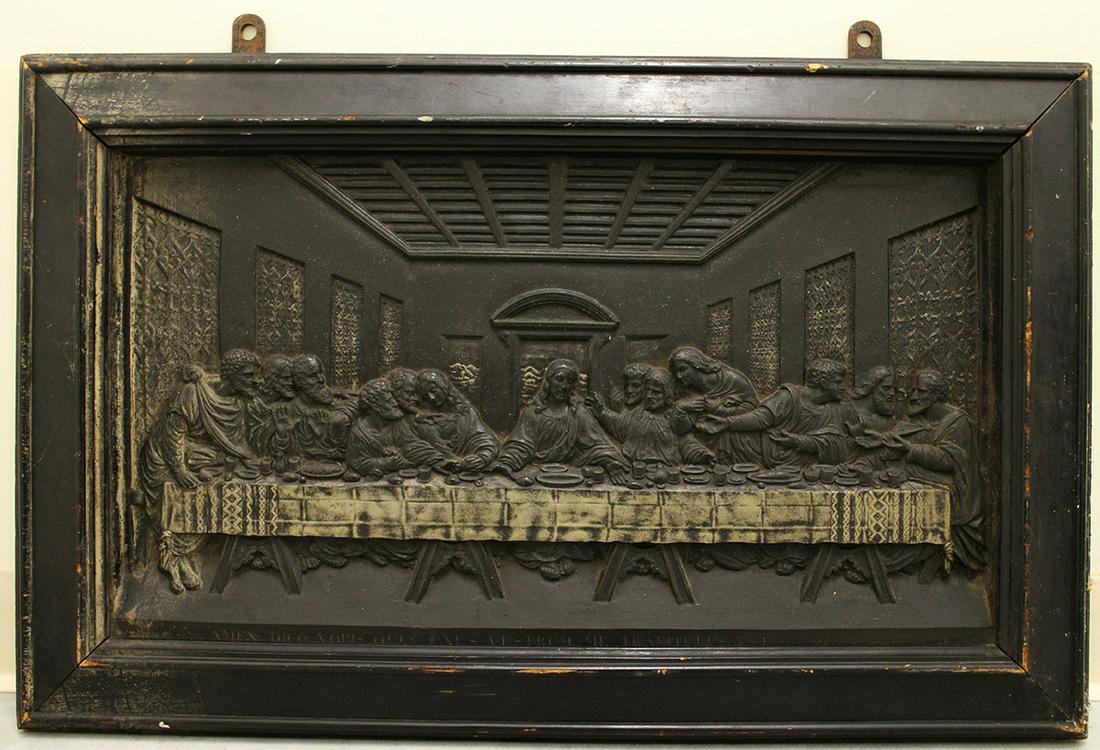 19th C LEONARDO DA VINCI "LAST SUPPER" IRON PLAQUE (1 of 7)