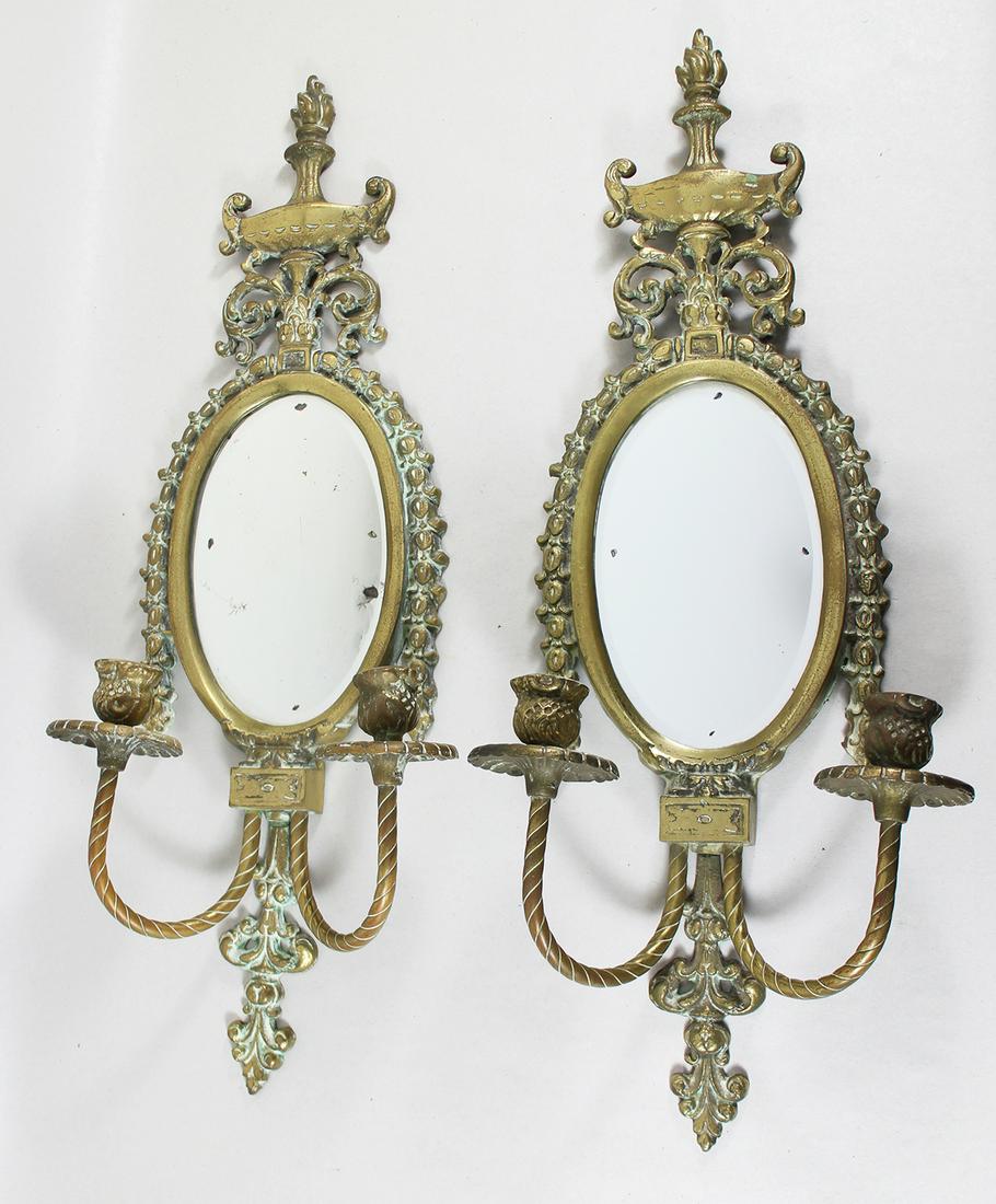 (2) NEOCLASSICAL MIRRORED WALL SCONCES (1 of 5)