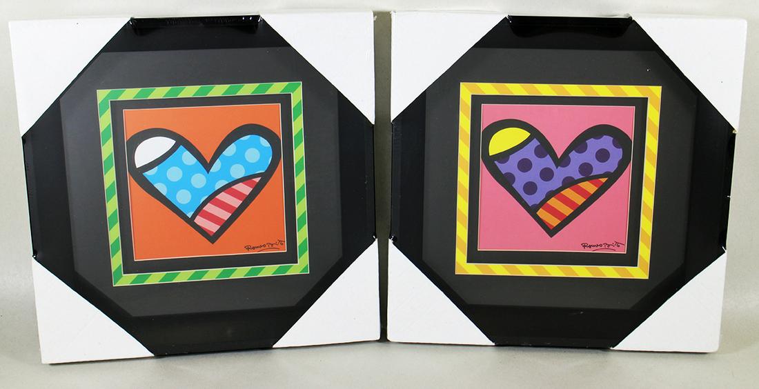 (2) ROMERO BRITTO FRAMED HEARTS (1 of 2)